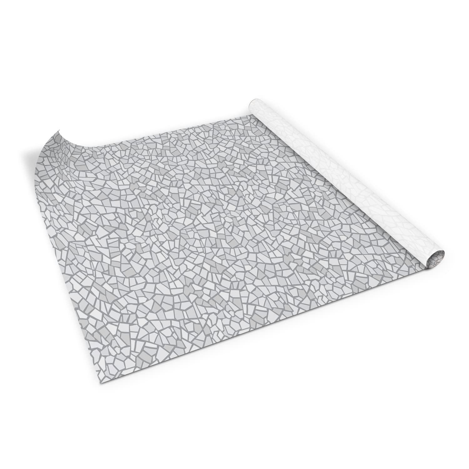 Autocollant mat 100x50 cm pour placards, rénovation cuisine et meubles mosaïque grise