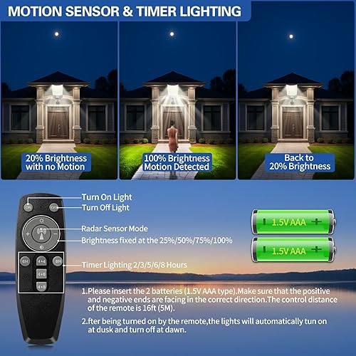 Miniatura 6 de Luz solar de calle de 9800 W, farolas solares para exteriores, impermeables, IP67, lámpara solar para exteriores con sensor de movimiento y del