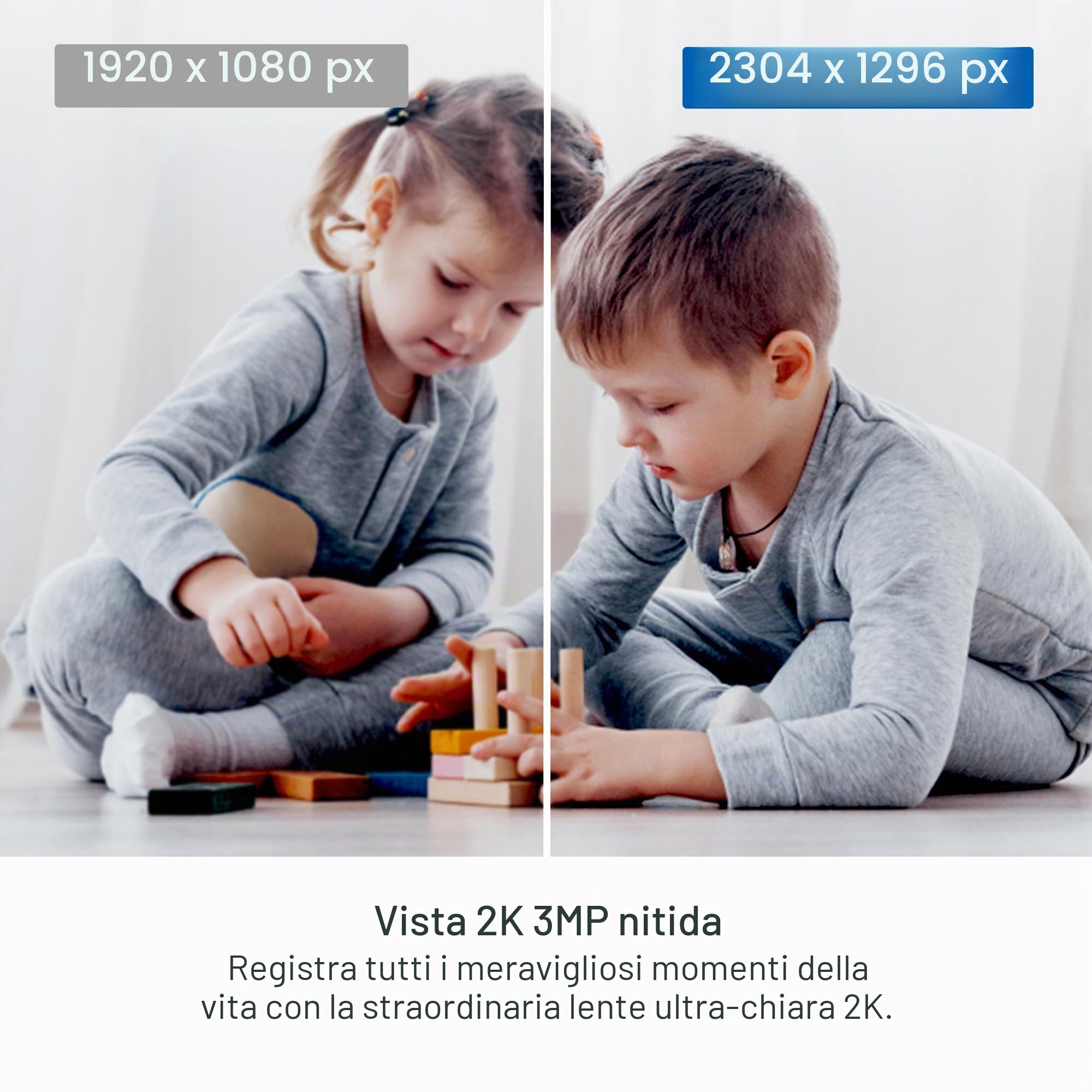 Tapo C211 2K 3MP Pan/Tilt Telecamera di sicurezza per interni, Telecamera WiFi, senza canone mensile, rilevamento AI, telecamera per cani, monitor per bambini, CCTV, visione a 360°, visione notturna