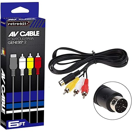 Retro-Bit Sega Genesis 2 Nomad 9-PIN AV Cables Video