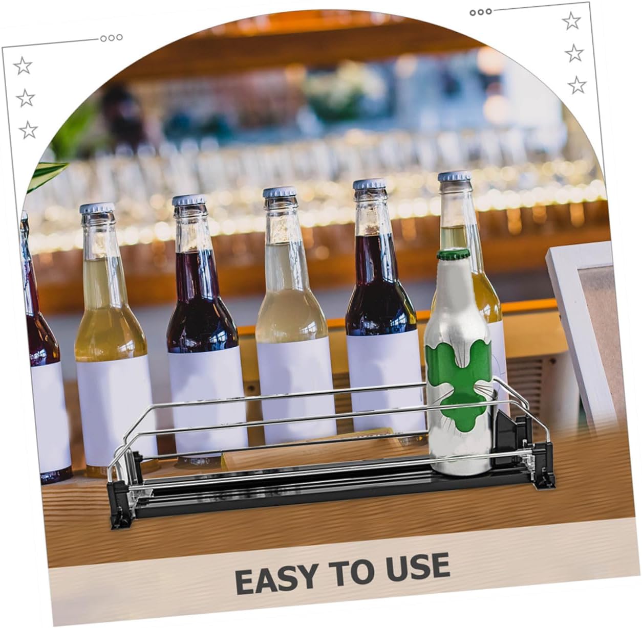 2pcs Automatic Pusher Drink Dispensers Refrigerator Soda Can Organizer Smooth Polished Surface Practical Beverage Organizer for Bottles and Cans