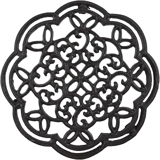 Cast Iron Hollow Lace Trivet,7.68" Trivet for Hot Pots & Dishes