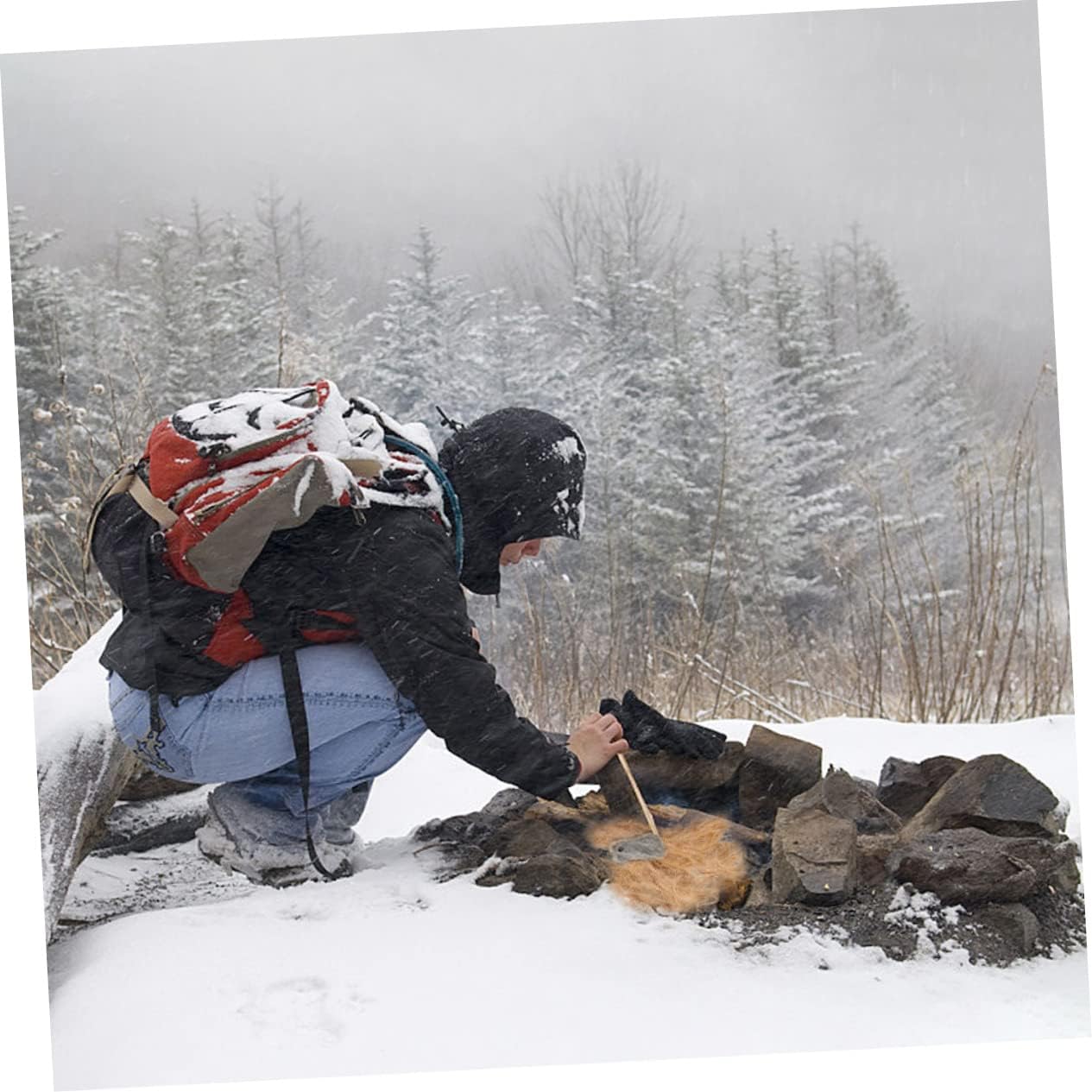 Sosoport 15pcs Lightweight Outdoor Fire Tools Flame Starter Camping Gear Firestarting Kit Wild Supply