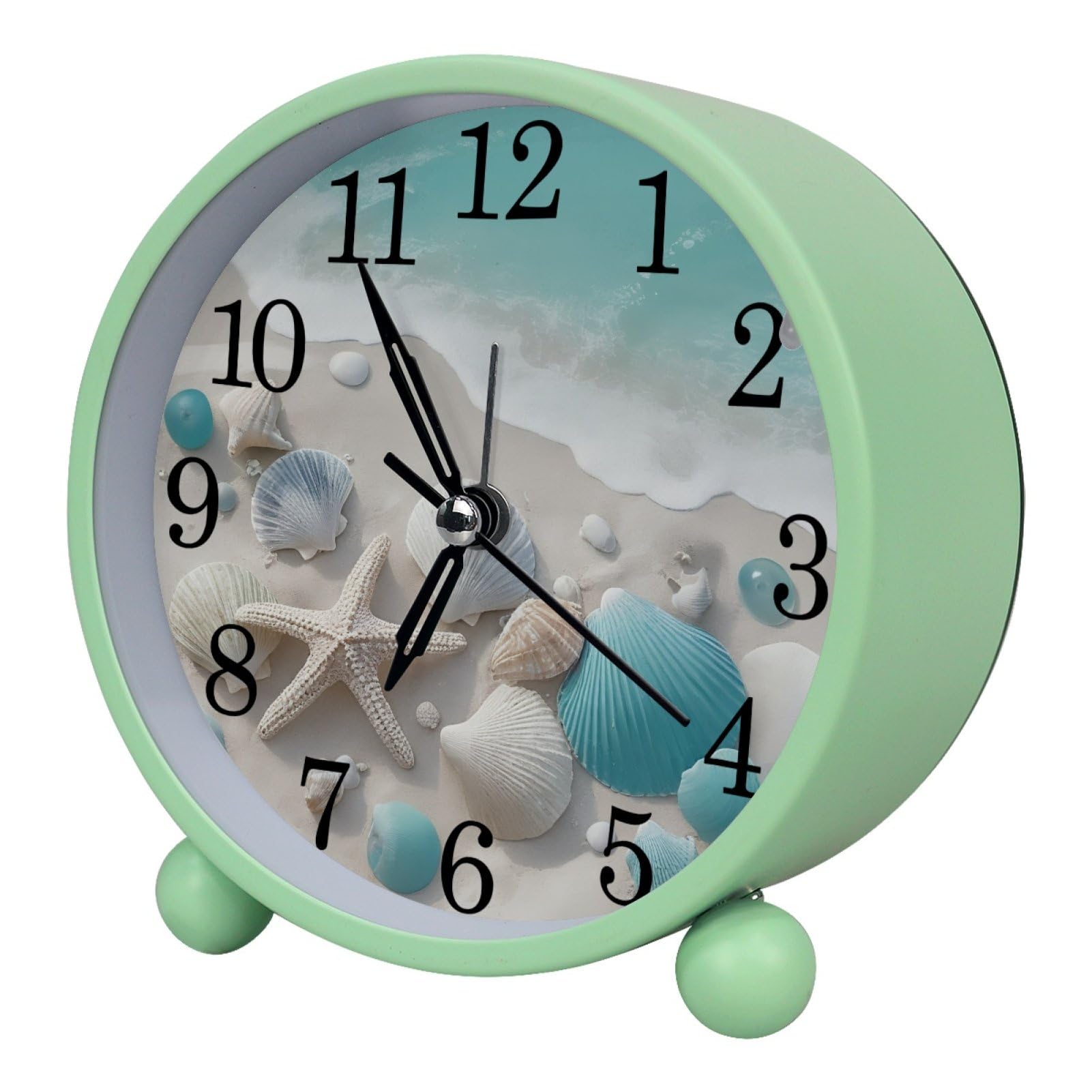 etoenbrc Silent Analog Alarm Clock with Light Slient Plastic Table Clock Small Battery Operated Clock for Living Room Bedroom Decor（Color351）