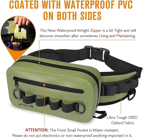 Miniatura 3 de Dovesun Riñonera de pesca impermeable Bolsa de pesca con mosca 3.3L Pecho de pesca con mosca con cremallera hermética para pesca con mosca Kayak