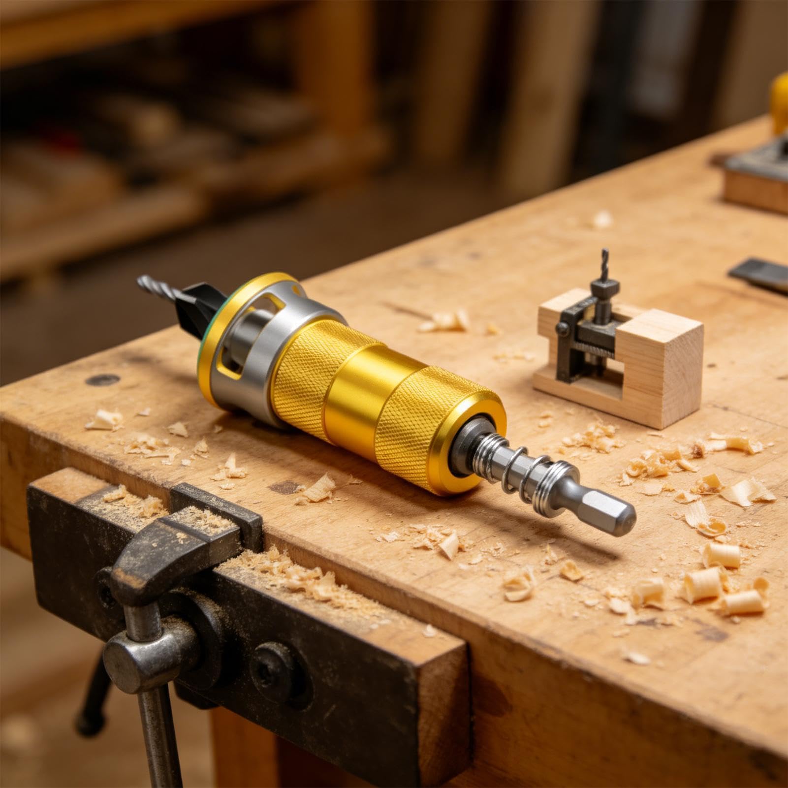 Foret à fractionner, outils semi-automatiques à 4 fentes pour le travail du bois, ensemble de 4 pièces avec foret à bois | Pour armoires et meubles, réparation de maison, construction de terrasse