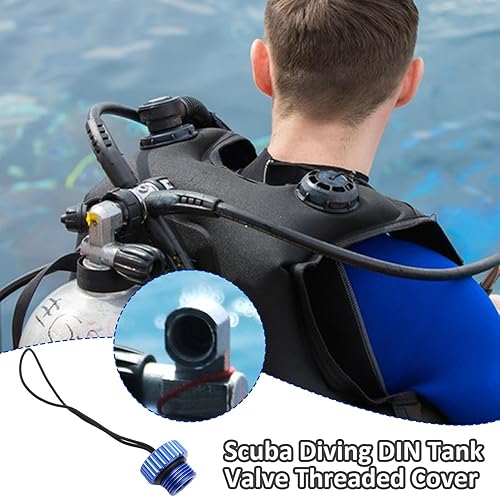 Miniatura 3 de passi Cubierta de válvulas de tanque - Cubierta de tapón antipolvo adjunta con cuerda  Regulador de válvulas de tanque DIN de buceo, cubierta