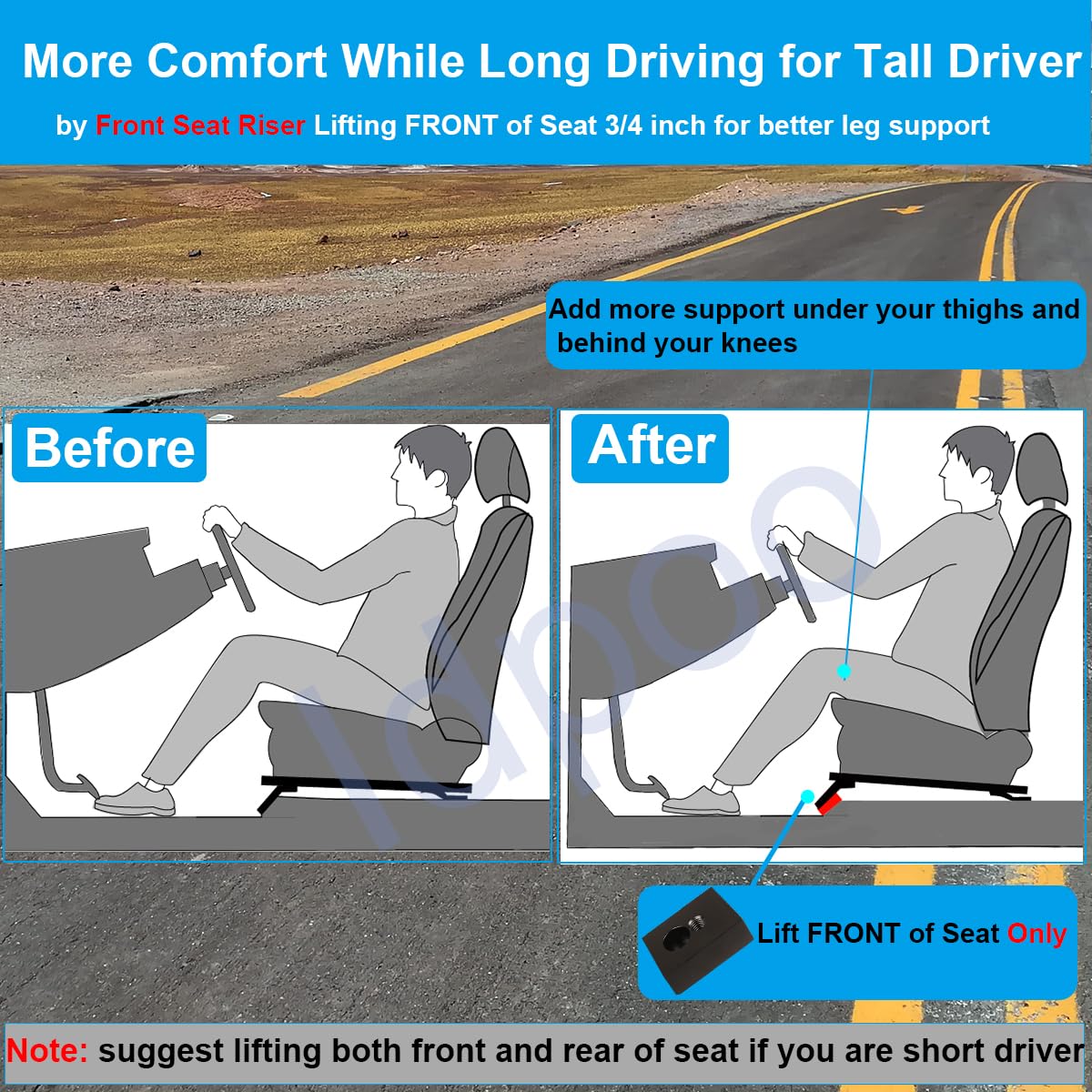 Amazon.com: Front Seat Riser Spacer Lift compatible with Jeep 