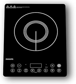 Philips HD4995/00 2100W Induction Cooktop With Soft Touch Panel | 11 Preset Menus | 240 Volts | 3Yrs Warranty On Coil, black and blue