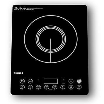 Philips HD4995/00 2100W Induction Cooktop With Soft Touch Panel | 11 Preset Menus | 240 Volts | 3Yrs Warranty On Coil, black and blue