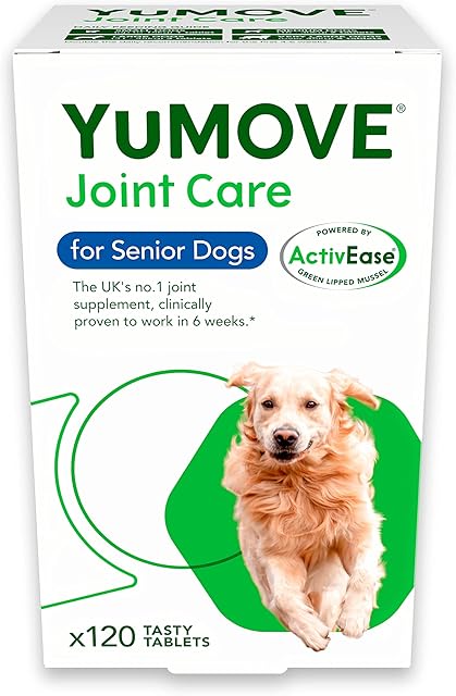 YuMOVE Senior Dog | High Strength Joint Supplement for Older, Stiff Dogs with Glucosamine, Chondroitin, Green Lipped Mussel | Aged 9+ | 120 Tablets