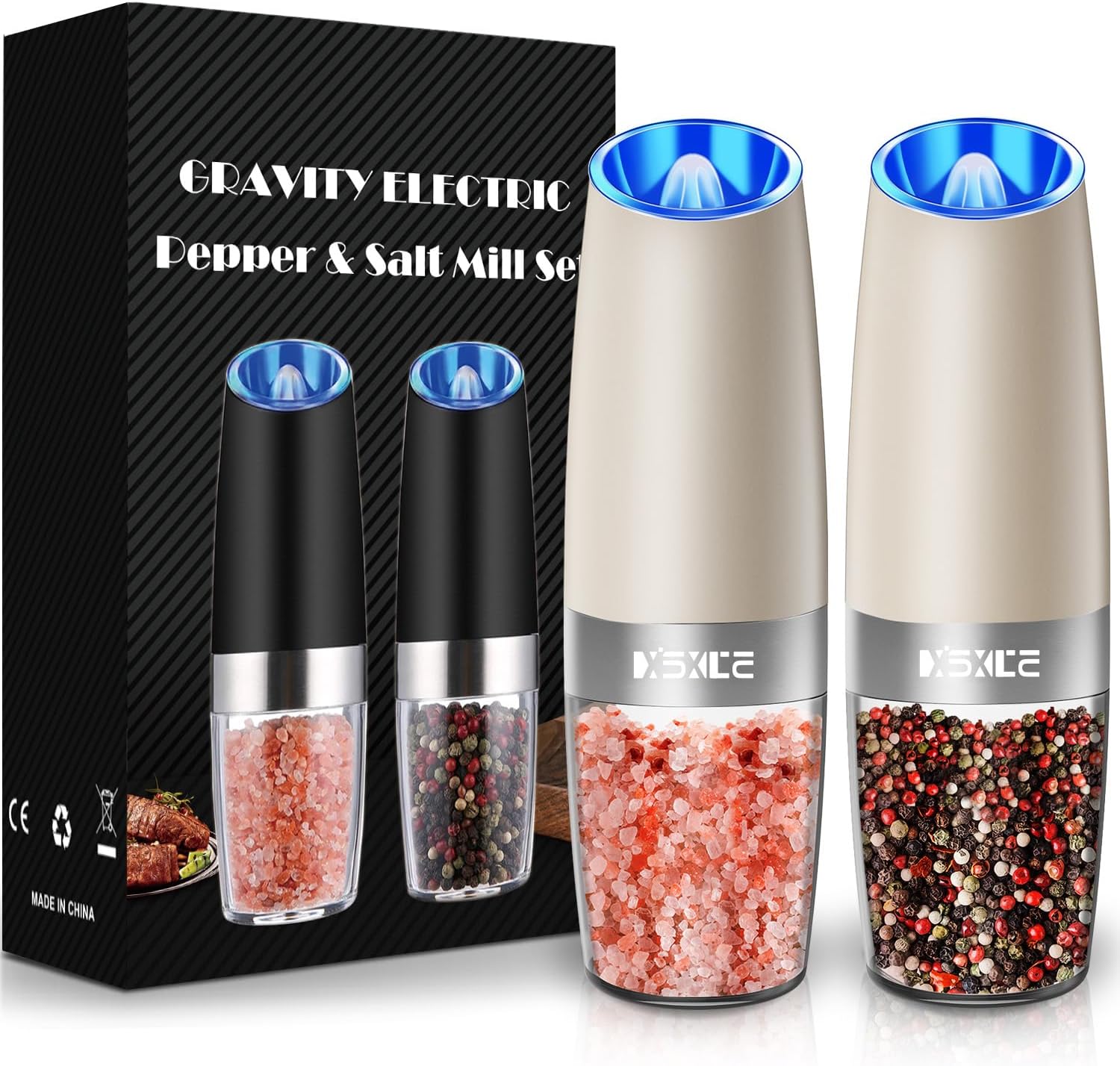 XinXu Gravity Electric Pepper Grinder, Salt or Pepper...