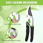 WORKPRO 8.5" Bypass Pruning Shears, Heavy Duty Garden Shears with Forged Steel Blades, Non-Slip Grip Handle, Safety Lock, Ergonomic Hand Pruner for Flowers, Plants, and Branch Trimming