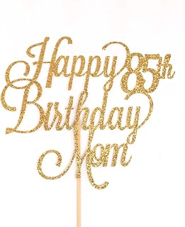 Atelier Elegance Happy 85th Birthday Mom Cake Topper, Mother's Birthday Cake Topper