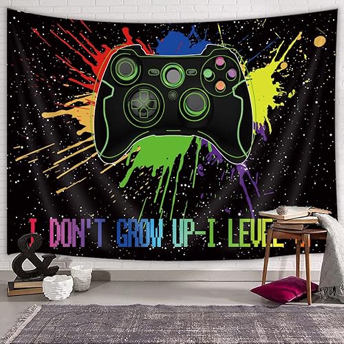 Miniatura 9 de Letrero de neón de juegos para hombre, arte de pared retro de los años 80 para colgar en la pared para dormitorio de niños, tapiz moderno y