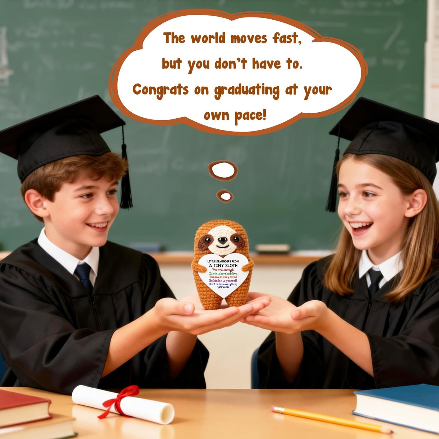 MBL Emotional Easter Essentials for Kids - Inspirational Easter Basket Stuffers Egg Fillers Relaxation Motivational Cheer Crochet Sloth Birthday Graduation Gift for College Students Teen Men Friends - Image 6