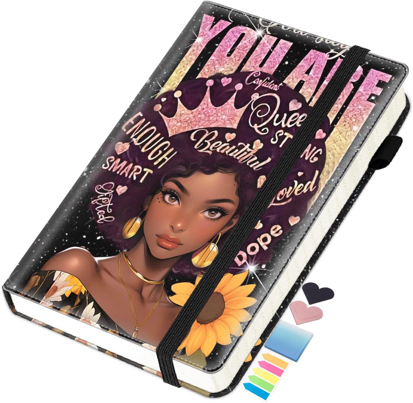 Journal Notebook, A5 Lined Notebook for Writing 200 Pages 100 GSM Thick Paper, Hardcover Leather Business Diary Notepad for Work and School College Ruled Notebook, Sugar Skull