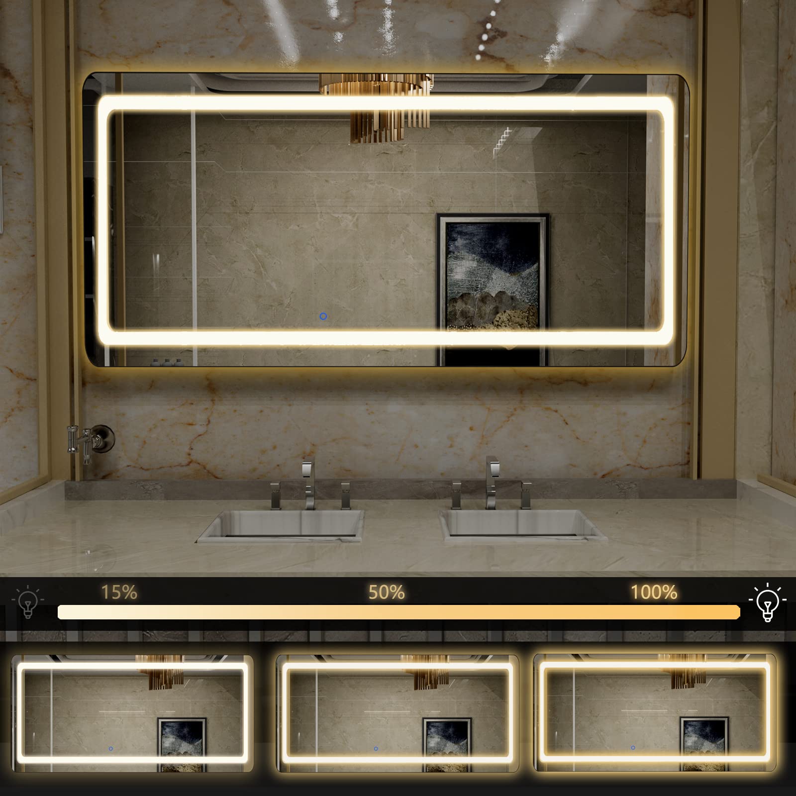 Buy Full Length Mirror Lighted 63"x22", LED Free Standing Floor Mirror