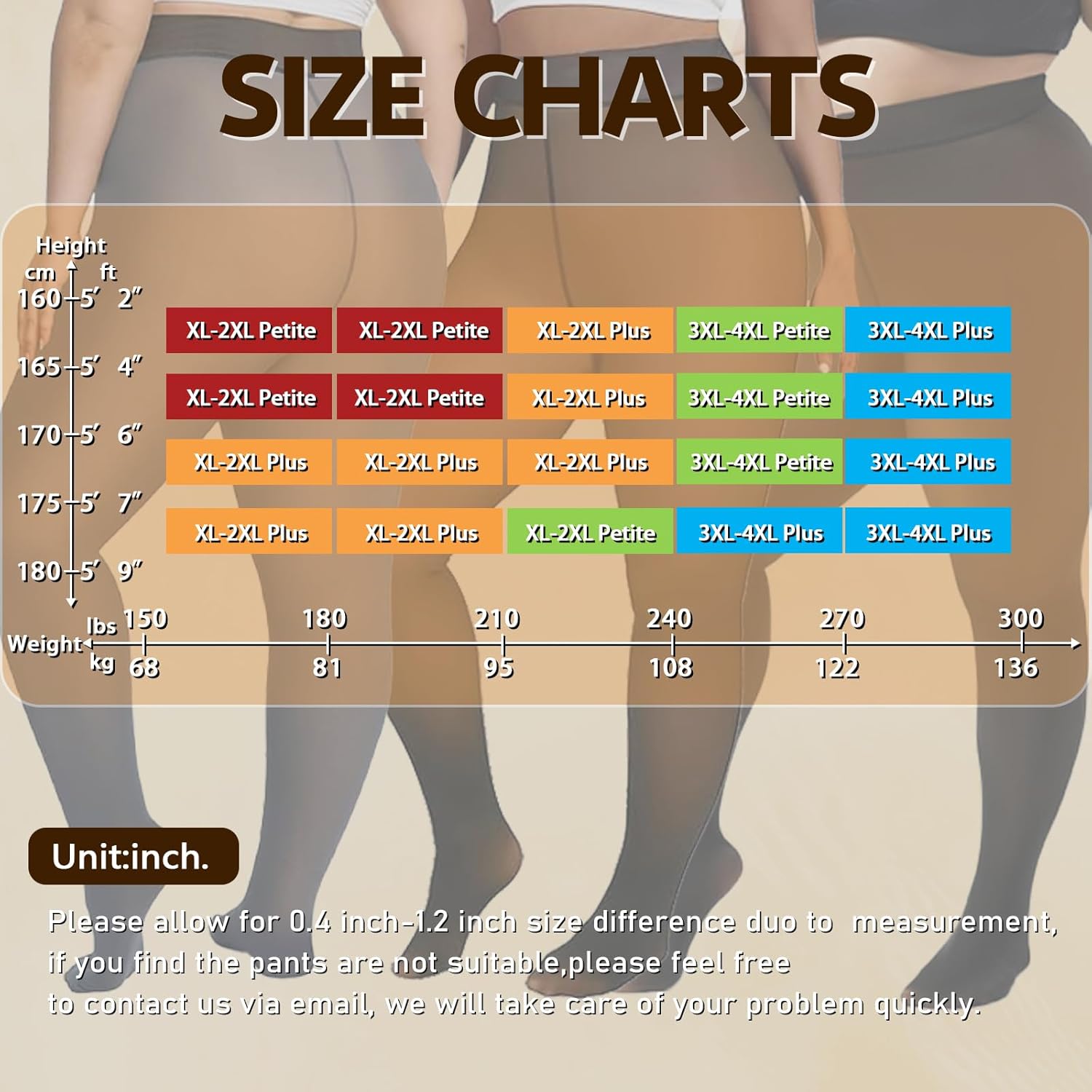 2 Pairs Plus Size Fleece Lined Tights Womens- Winter Warm Fake Translucent Thermal Pantyhose leggings - Image 6