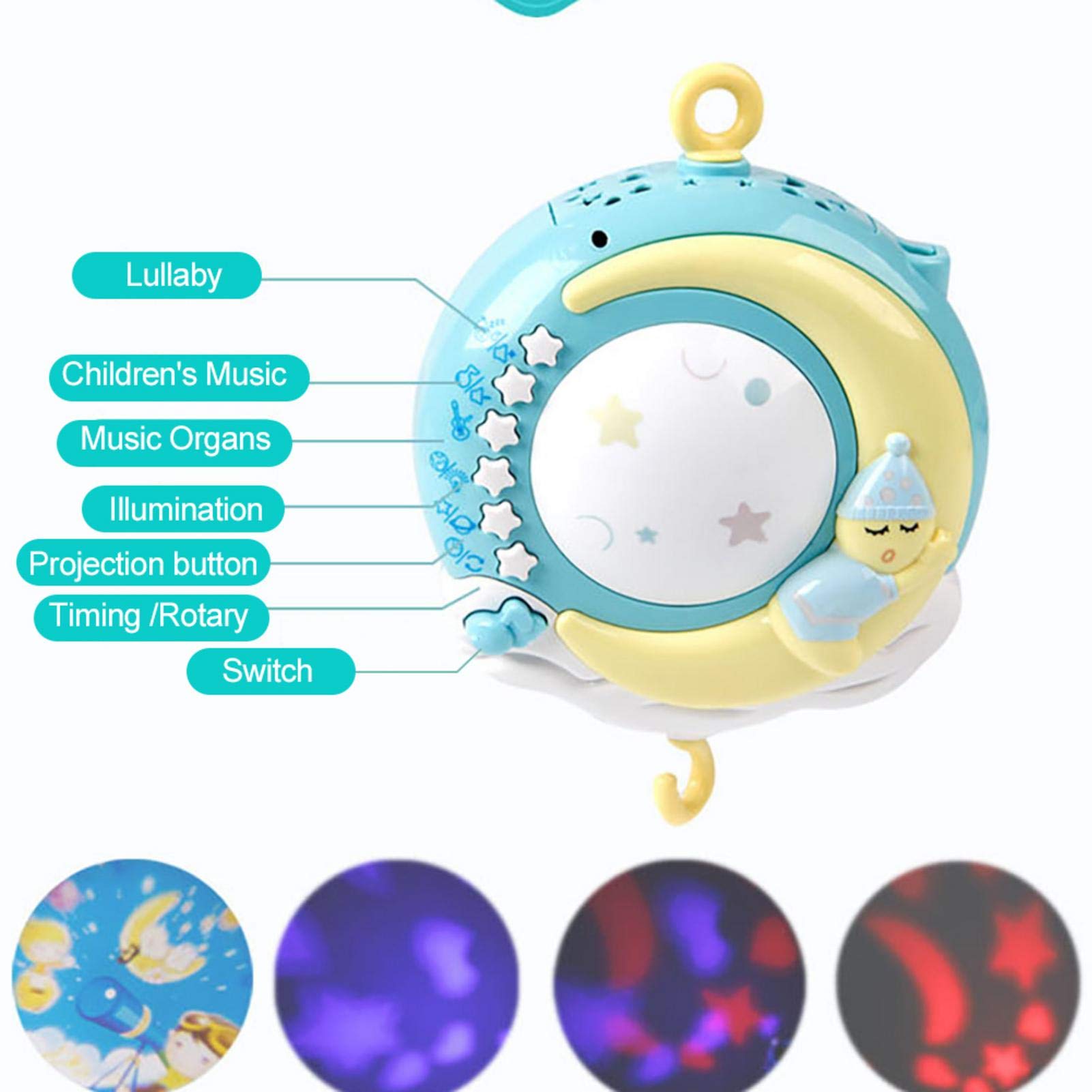 Amazon | ベッドメリー オルゴール赤ちゃんオルゴール 360度回転 