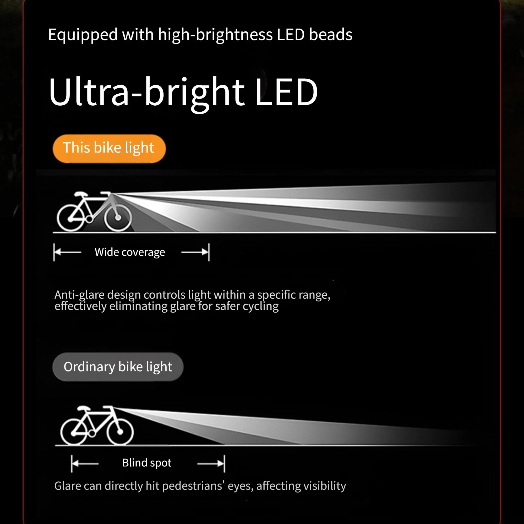 Bici Alluminio Leggero 4 Modalità Luce Regolabili Bici Alluminio