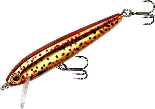 Miniatura 10 de Rebel Señuelos Tracdown Minnow Señuelo de pesca Crankbait de hundimiento lento, ideal para lubina, trucha y lucioperca Miguel Negro,Slick Gold