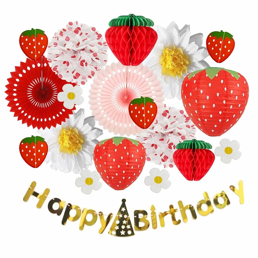 Amazon.co.jp: iwlorys 誕生日 飾り 女の子 男の子 セット 苺