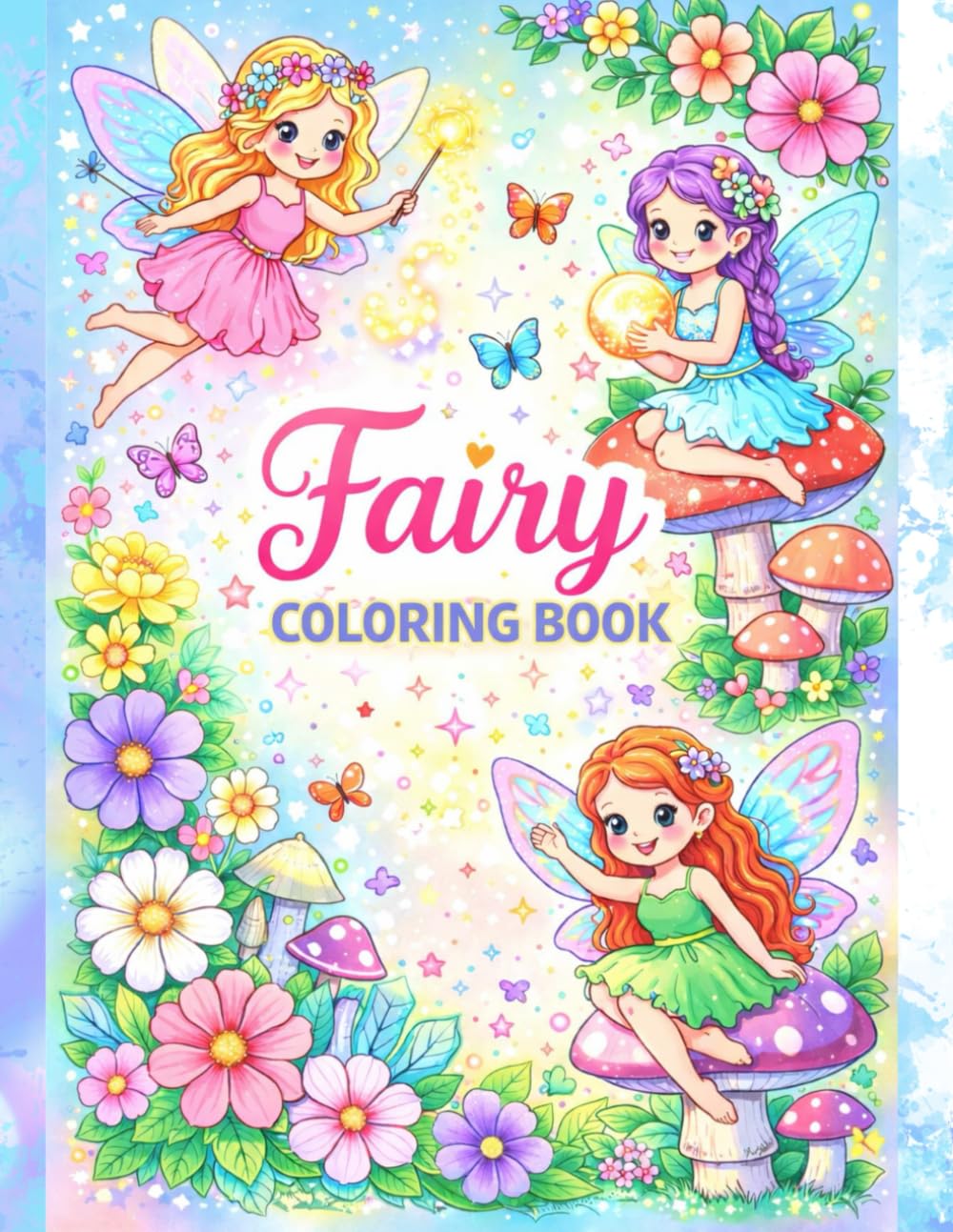 Fairy Coloring Book: Cute Fairies, Magical Forests & Easy Coloring Pages for Kids Ages 4-8