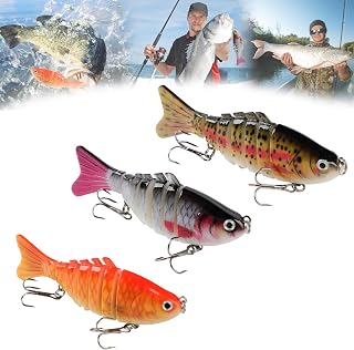 Robotic Fishing Lure, 3D Bionic Swimming Bait for Freshwater & Saltwater, Lifelike Bionic Fishing Lures for Walleye Trout Bass (3Pcs)