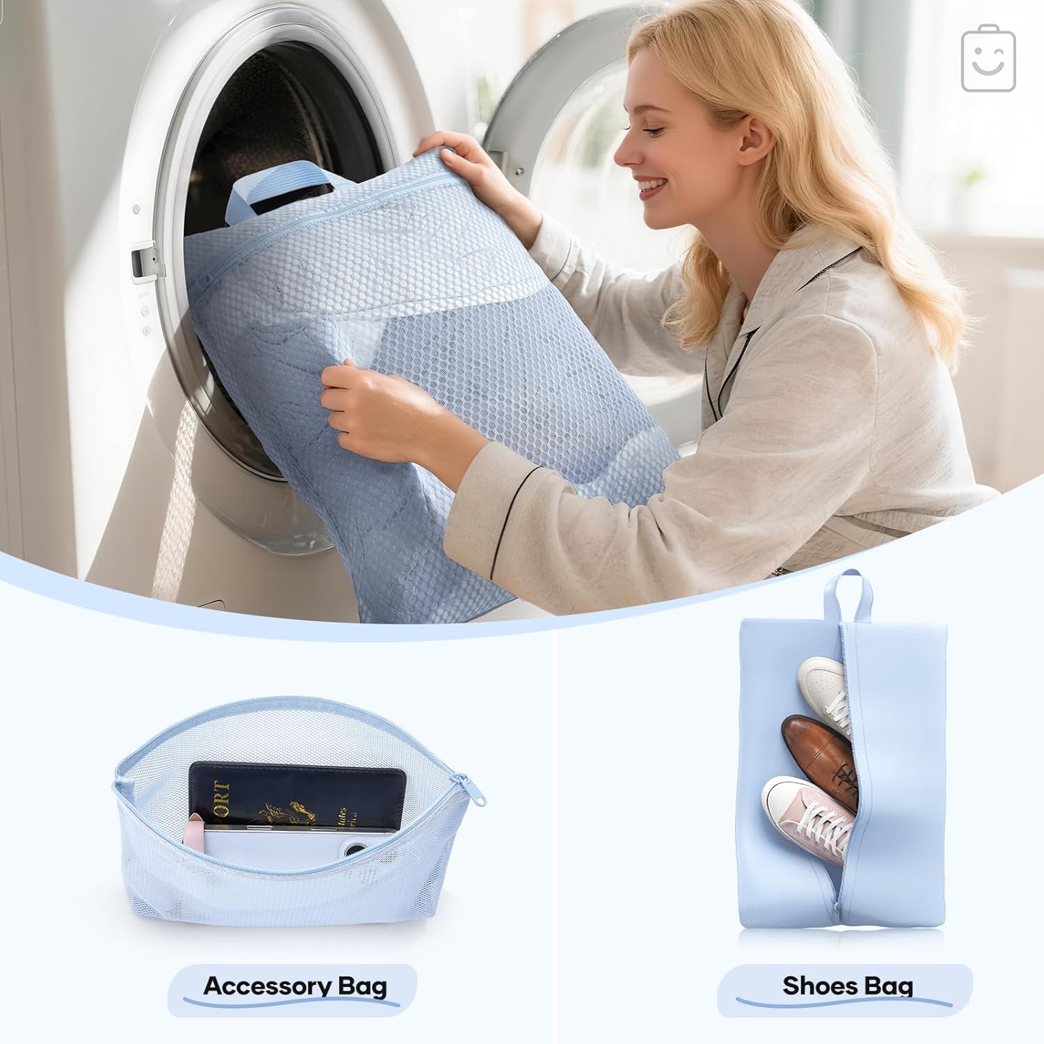 Veken 9/11 Set Compression Packing Cubes for Travel Essentials,Compressible Expandable Large Luggage Suitcase Organizer Bags for Clothing,Durable Space Saver Storage Bags(Light Blue) - Image 7