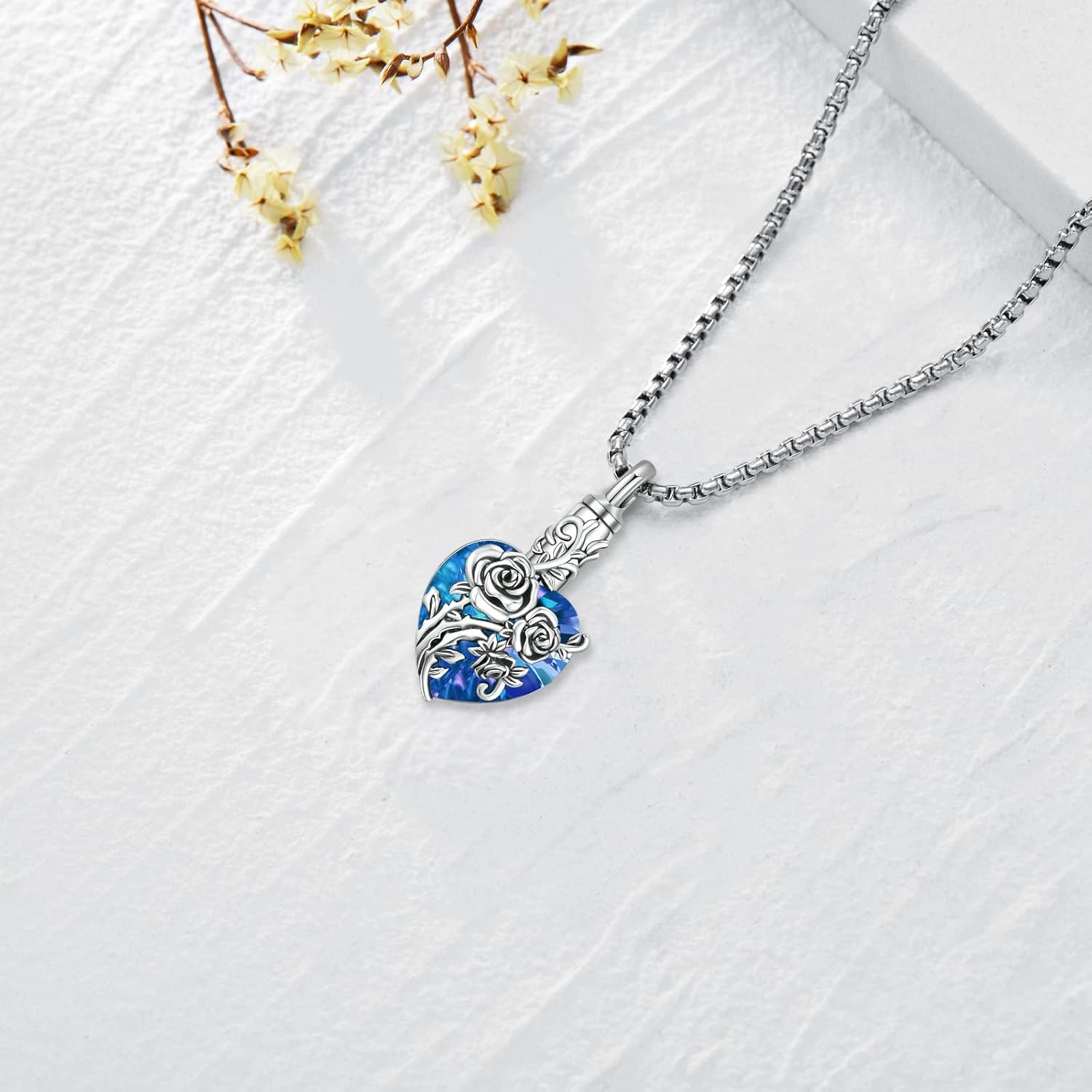 Urn Necklace for Ashes for Women/Men 925 Sterling Silver Cremation Jewelry w/Funnel Filler Memorial Jewelry Gifts - Image 3