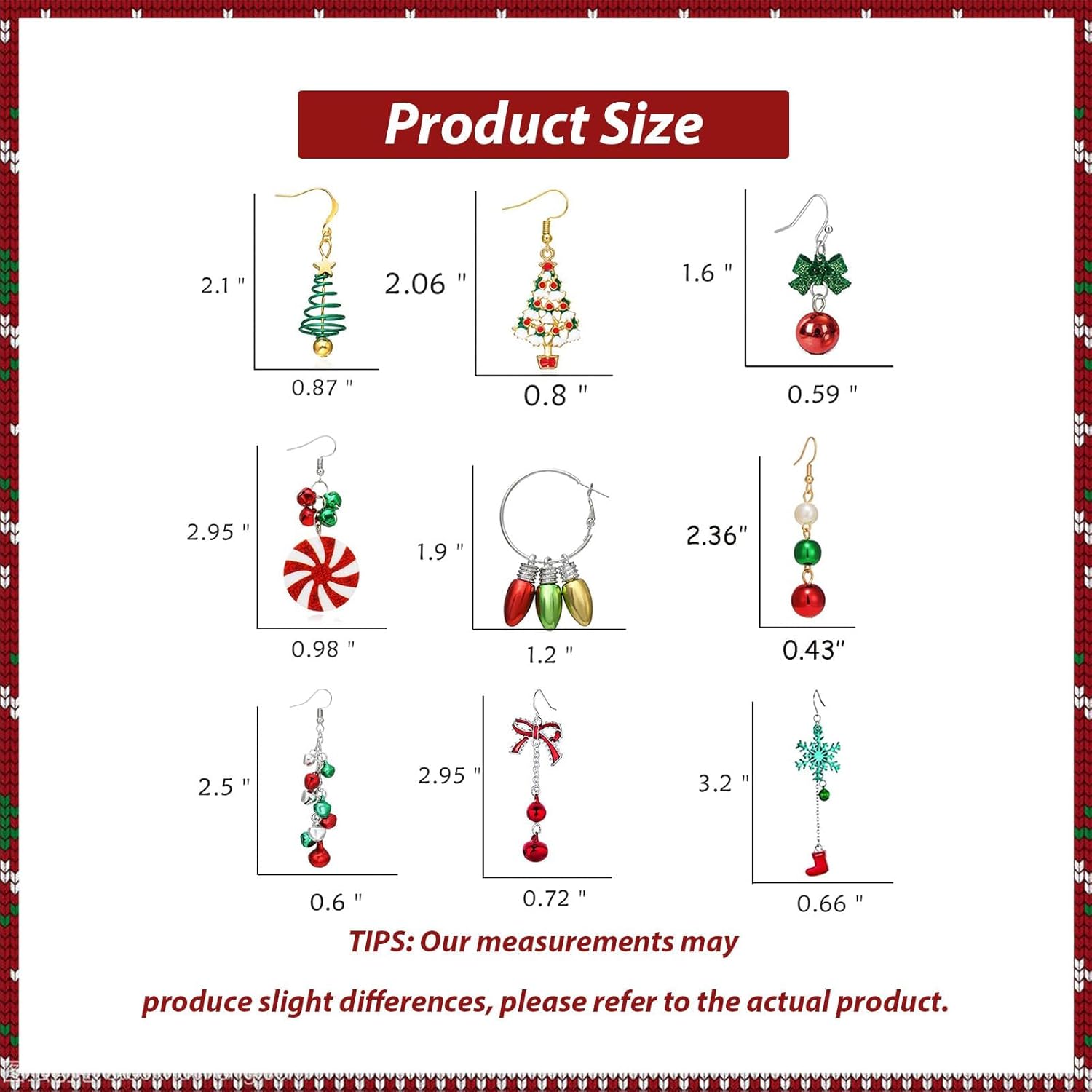 Christmas Earrings Gifts for Women Stocking Stuffers Holiday Earrings Bow Bell Candy Santa Claus Reindeer Earrings Christmas Tree Cake Earrings Bulk Christmas Jewelry Gifts - Image 6