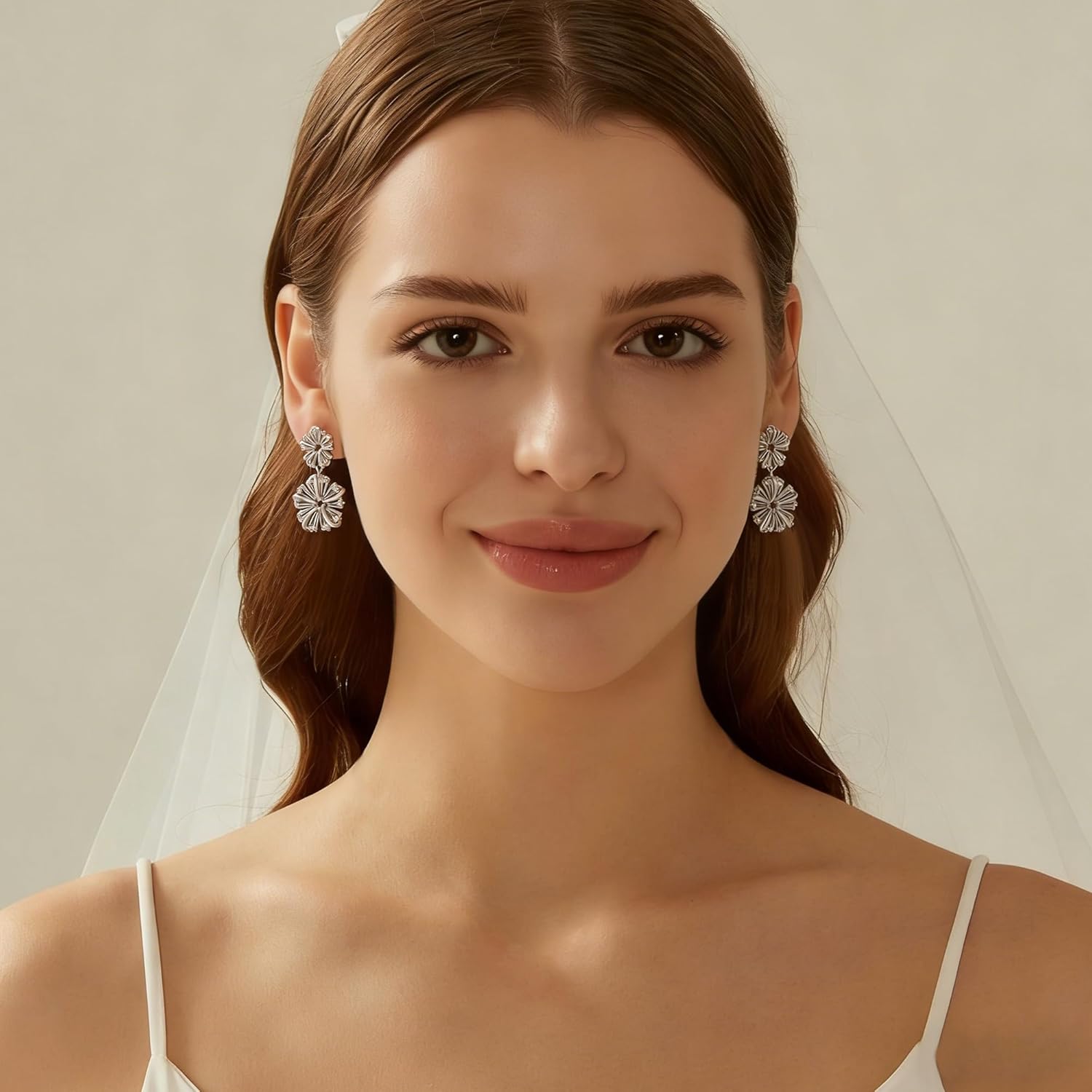 Gemsme Bridal Wedding Earrings for Brides Bridesmaides, 925 Sterling Silver Posts hypoallergenic Cubic Zirconia stud,Drop & Dangle Earrings for Women Jewelry Gifts