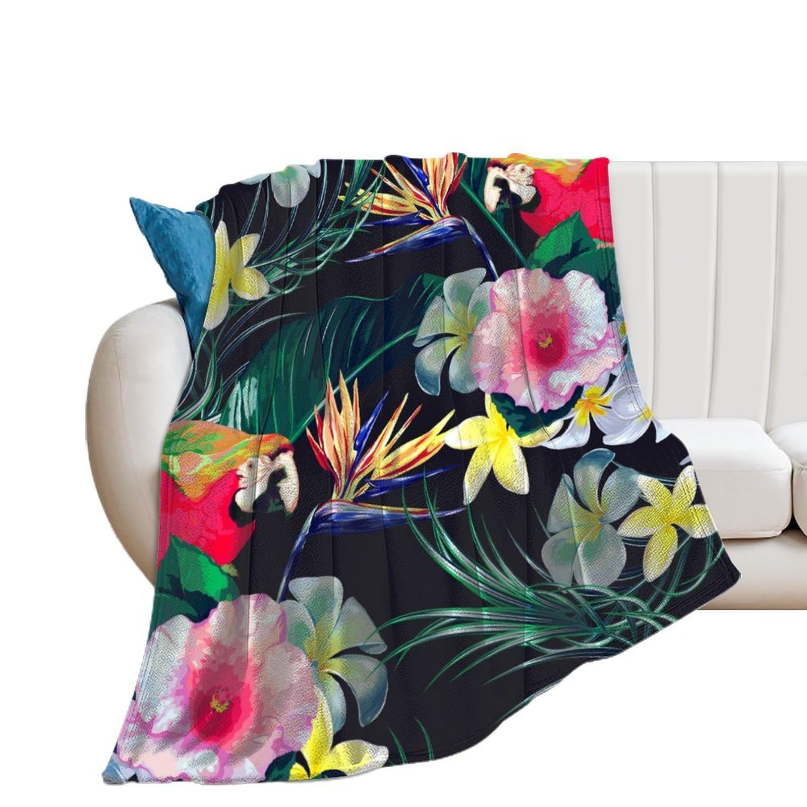 Couverture polaire perroquets tropicaux douce et compacte pour éliminer les frissons