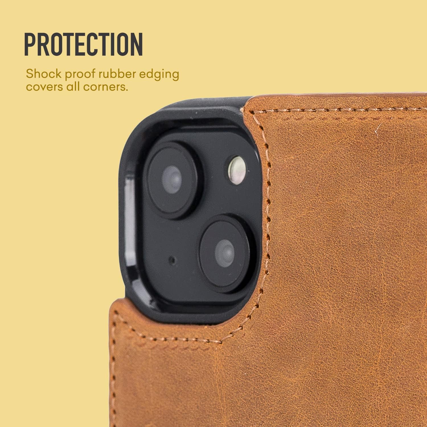 Bayelon Full Grain Leather Wallet Case for iPhone 11 Pro 5.8" - 2-in-1, Detachable Magnetic Flip Cover with Card Slots, Horizontal Viewing Kickstand, Durable Frame (Nude Pink)