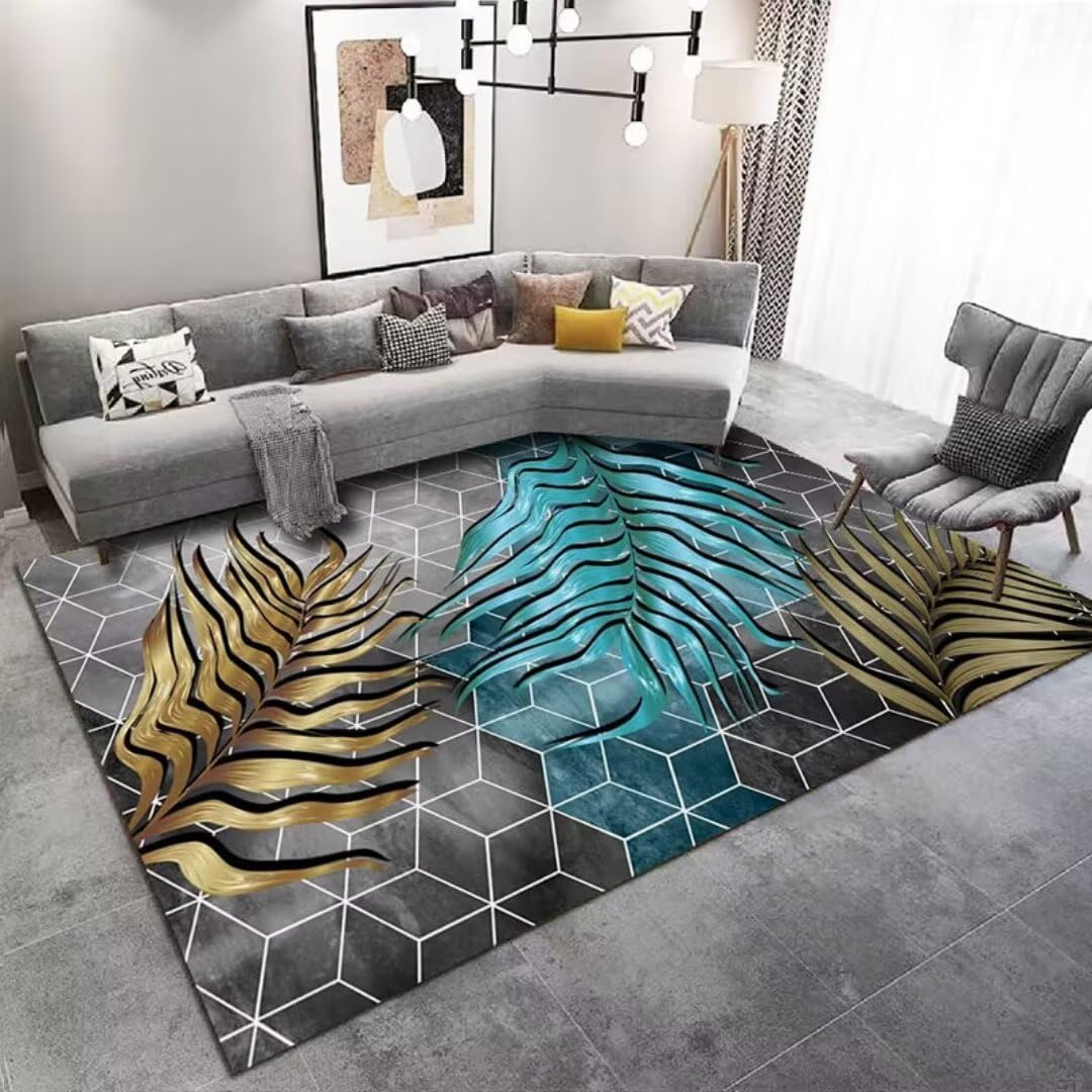 Tapis lavable zone de décoration salon avec envers antidérapant pour maison