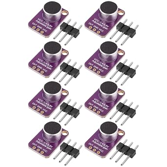 8PCS MAX4466 Electret Microphone Amplifier, Sound Sensor Module Adjustable Gain Blue Breakout Board for STM Arduino Raspberry