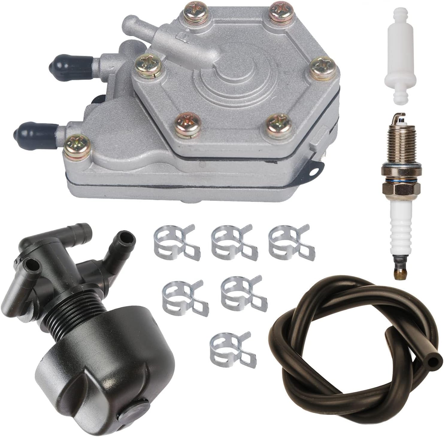 HIFROM Fuel Pump Petcock Tank Fuel Shut-off Valve Switch Spark Plug Kit Compatible with Polaris Sportsman 325 400 600 700 Magnum 325 330 500 Trail Boss 325 330# 2520227 3085275 2530009 2670071