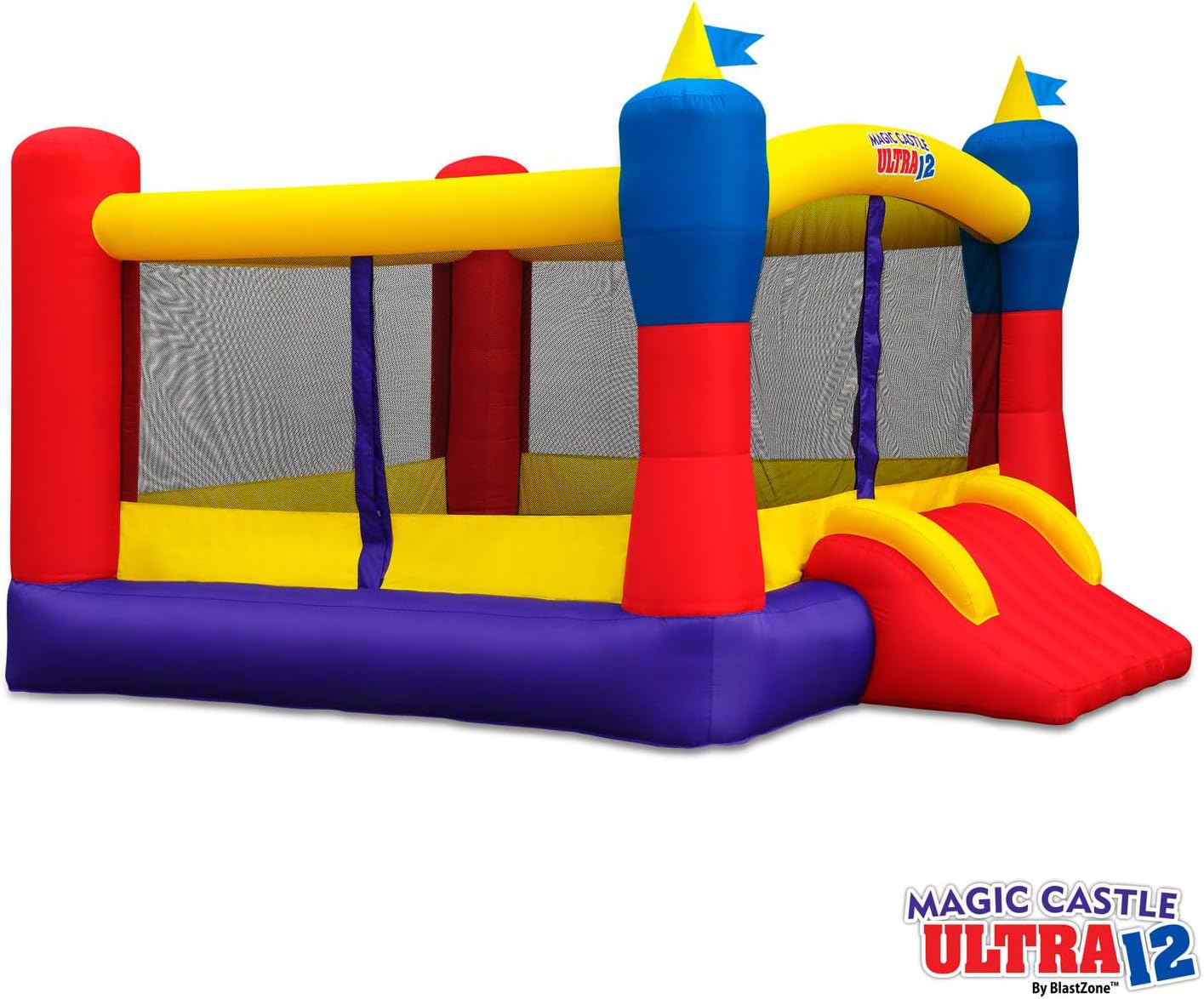 Blast Zone Magic Castle Ultra12 - Inflatable Bouncer with Blower - Premium Quality - Huge - Holds 6 Kids - Fast Setup