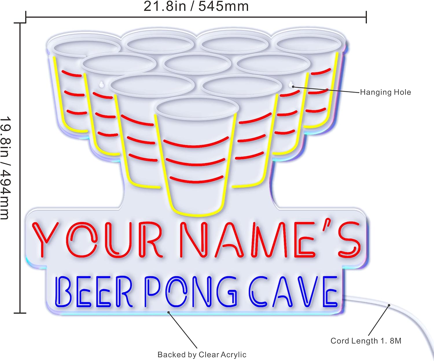 ADVPRO Beer Pong Cave Personalized Ultra-Bright LED Neon Sign - Multi-Color 7 - st16s54-fn-q0018-tm-m7