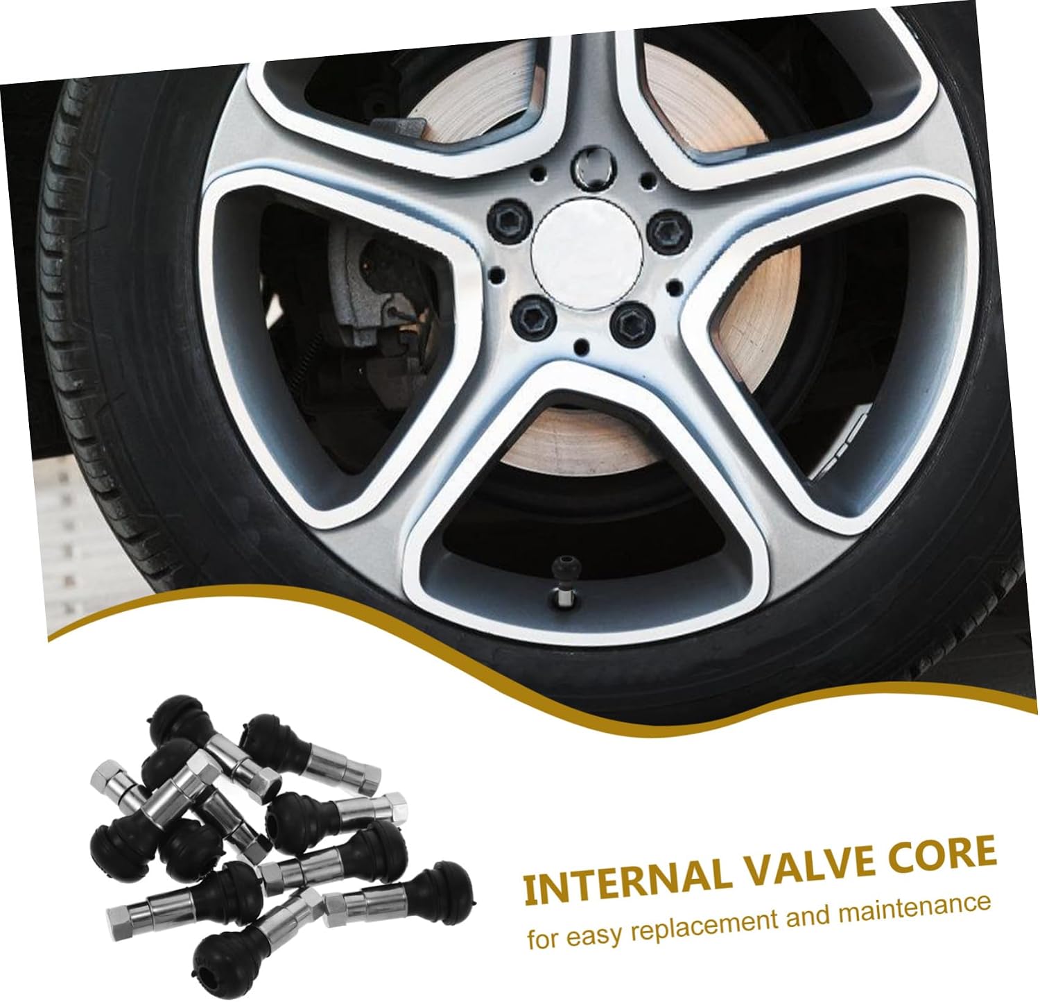 10pcs Replacement Tire Valve Stem Valve Stems Keyed Core Auto Car Accessories Fitment for Tubeless Tire Leakproof Seal