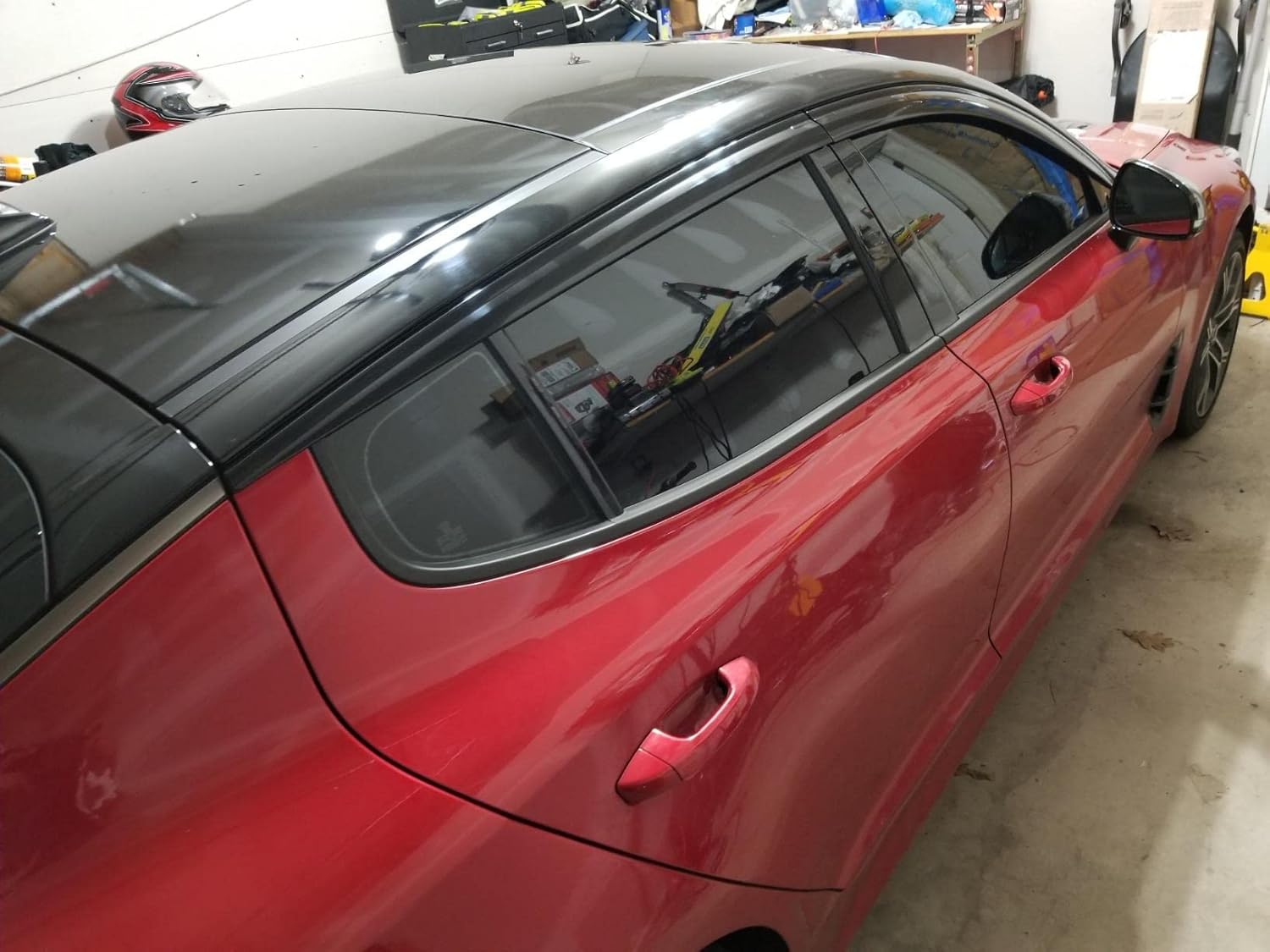 Smoke Tinted Side Window Visor Sun Rain Vent Guard 4p Compatible with 2023 Stinger