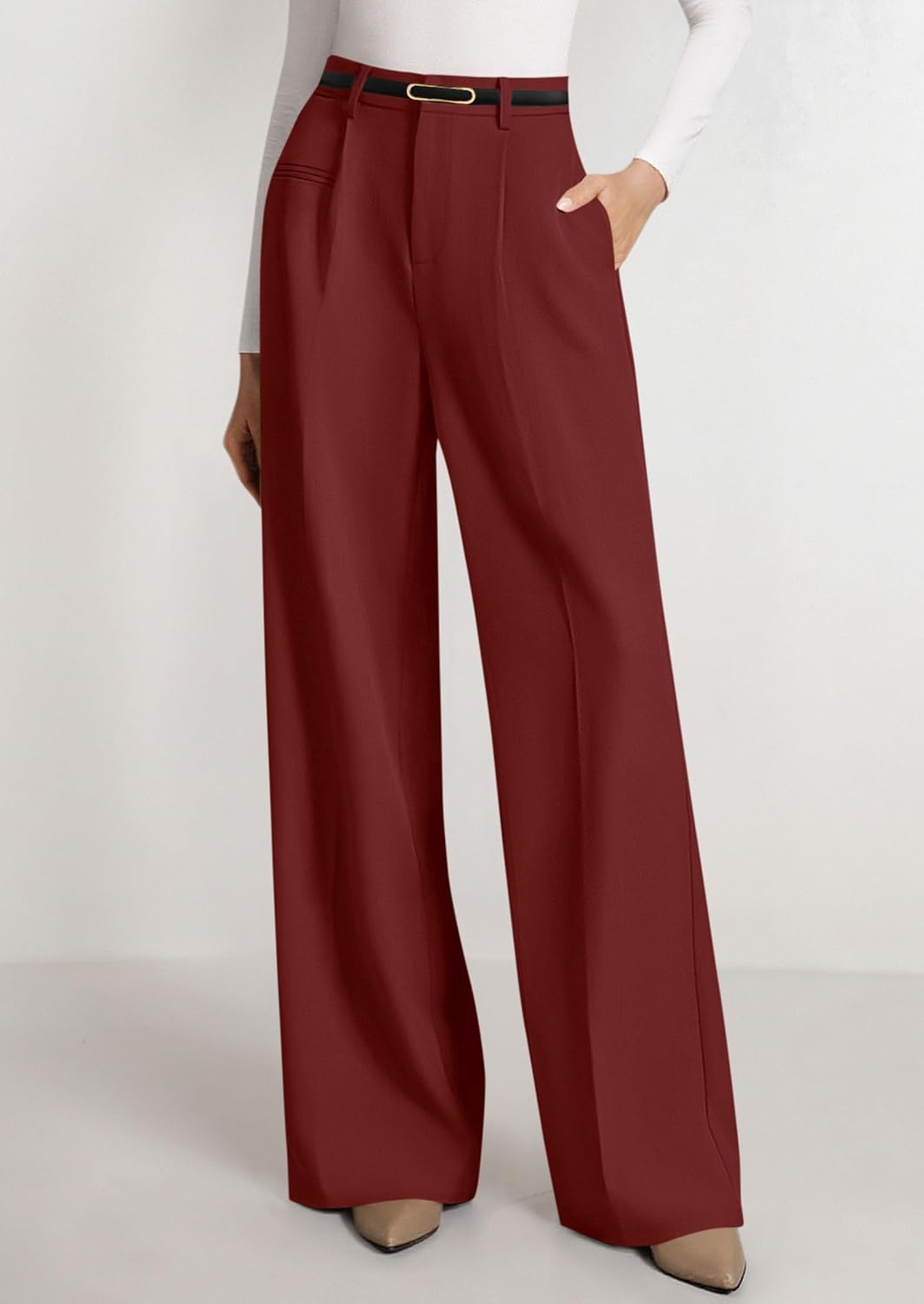  Women's Tailored Wide Leg Work Dress Pants thumbnail