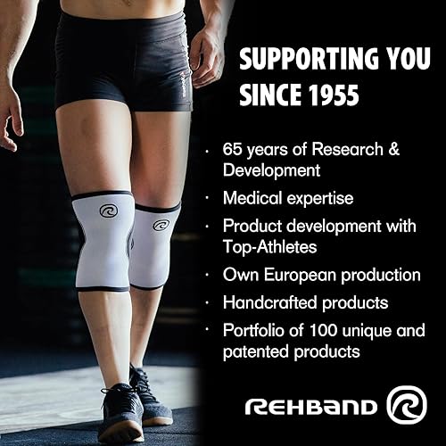 Miniatura 7 de Rehband Manga de neopreno para pantorrillaespinillera manga de compresión y protección para pantorrilla y espinilla espinillera para peso muerto y