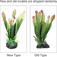 Vista 7 de Planta artificial de cactus, plantas acuáticas de plástico de simulación, terrario, reptiles, hábitats, decoración del hogar, para peces, acuarios