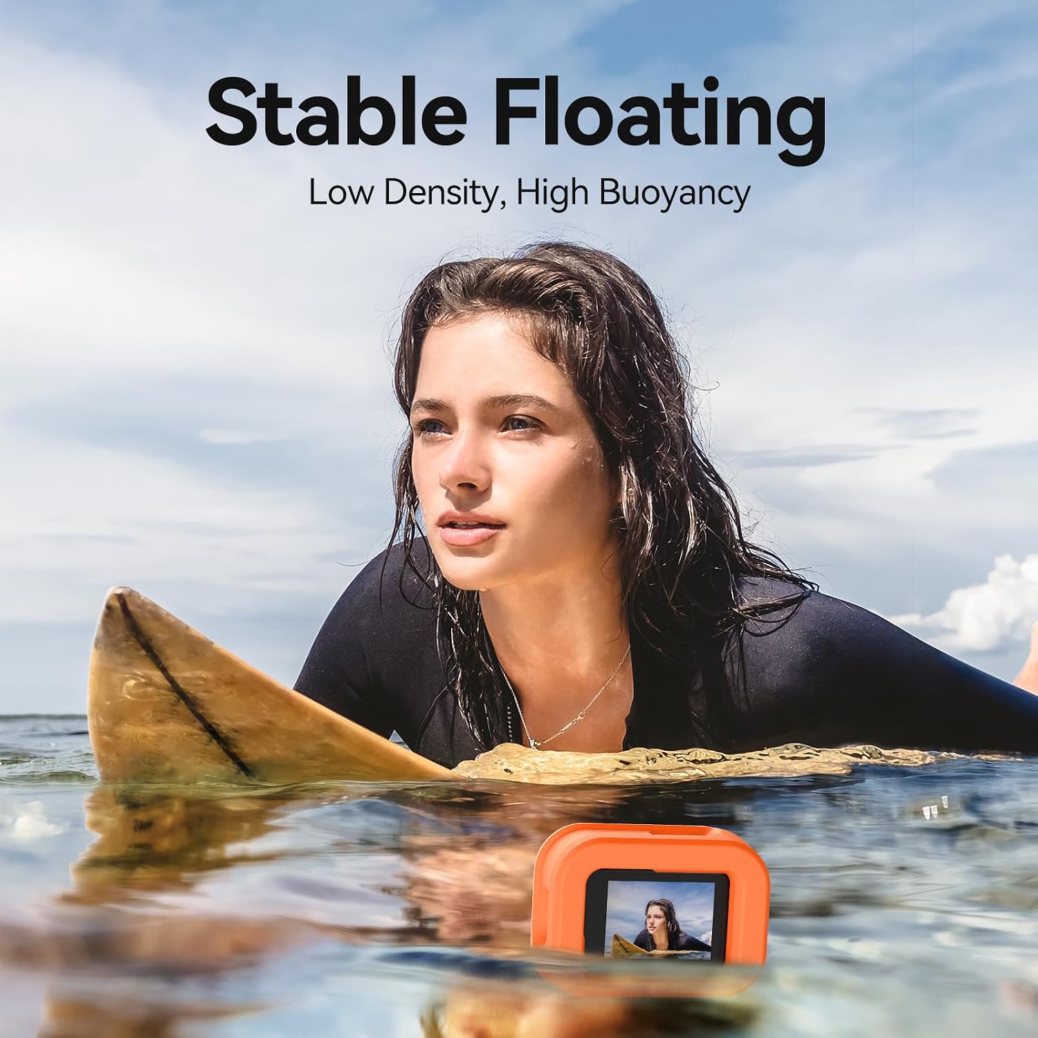 TELESIN Floaty Case for GoPro Hero 13/12/11/10/9 Black, Suitable for Snorkeling, Surfing, Water Skiing Wakeboarding Floating Protective Cage housing Shell Cover Action Camera Accessories