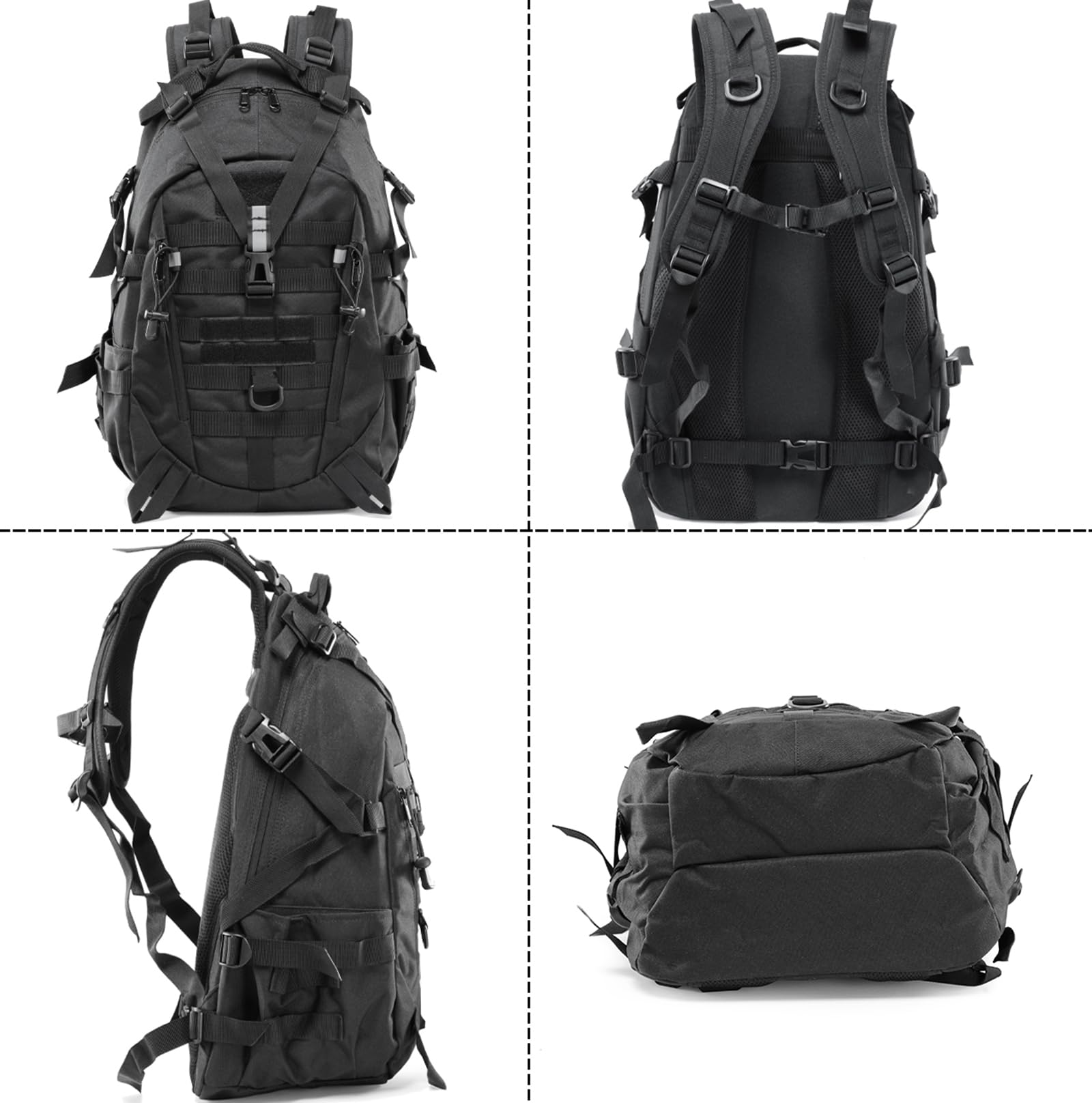 Long Keeper Plecak taktyczny 35 l - wojskowy plecak wojskowy wodoodporny, turystyka kemping jazda na rowerze plecak podróżny plecak outdoorowy Molle plecak dla mężczyzn kobiet