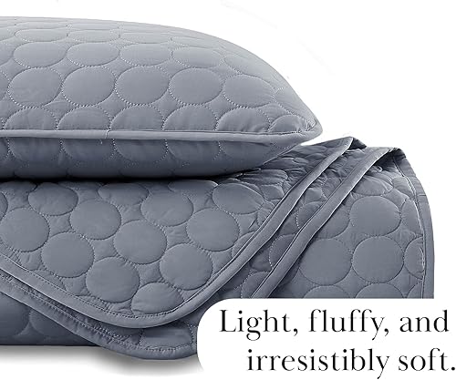 Vista 7 de Southshore Fine Living, Inc. - Juego de edredón con diseño de costura circular moderna, con 1 funda de almohada a juego, cubrecama liviano