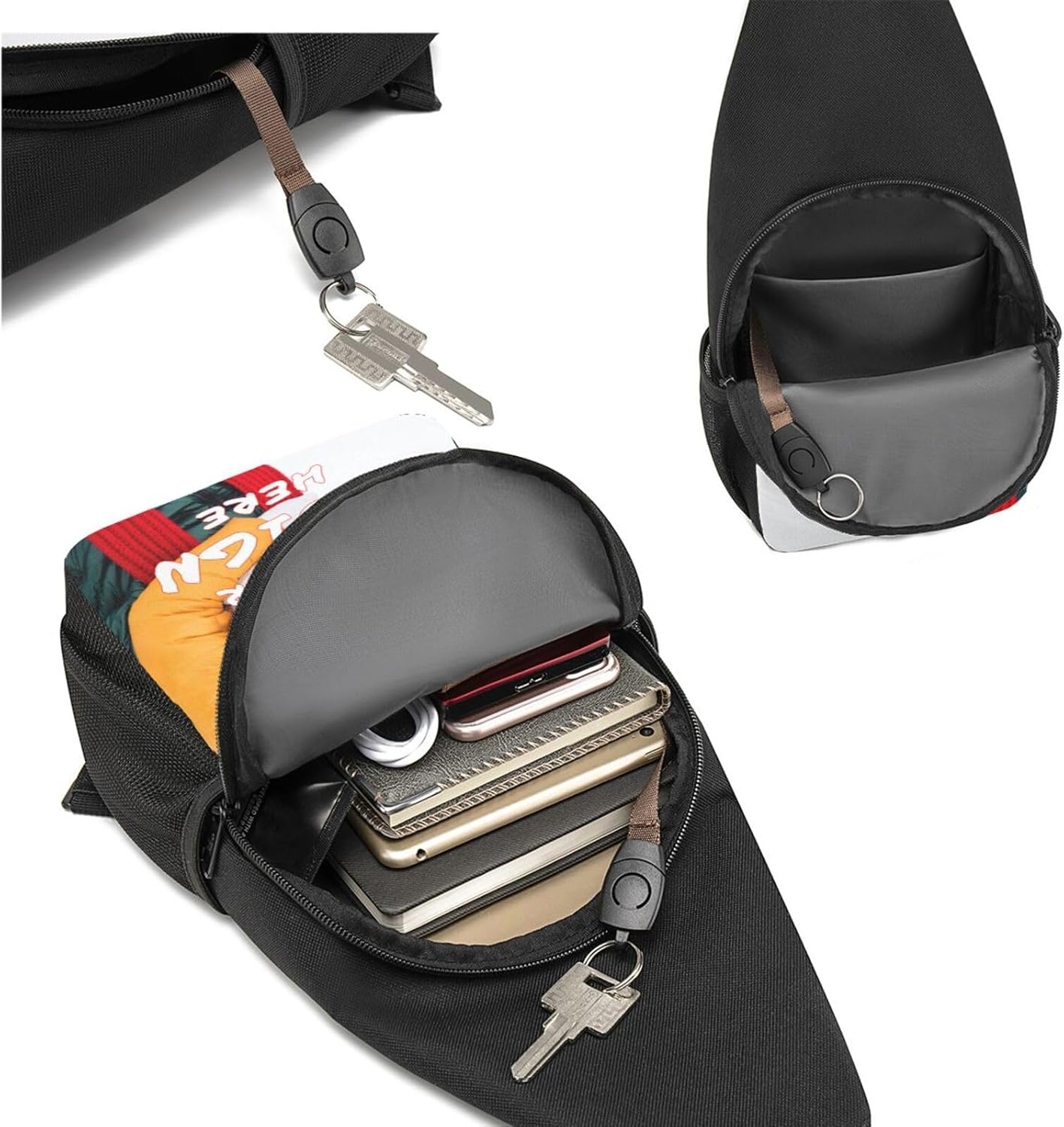 Custom Sling Bag,Custom Cross Chest Bag With Photo/Text/Logo,Travel Hiking Daypack Chest Bags For Men Women