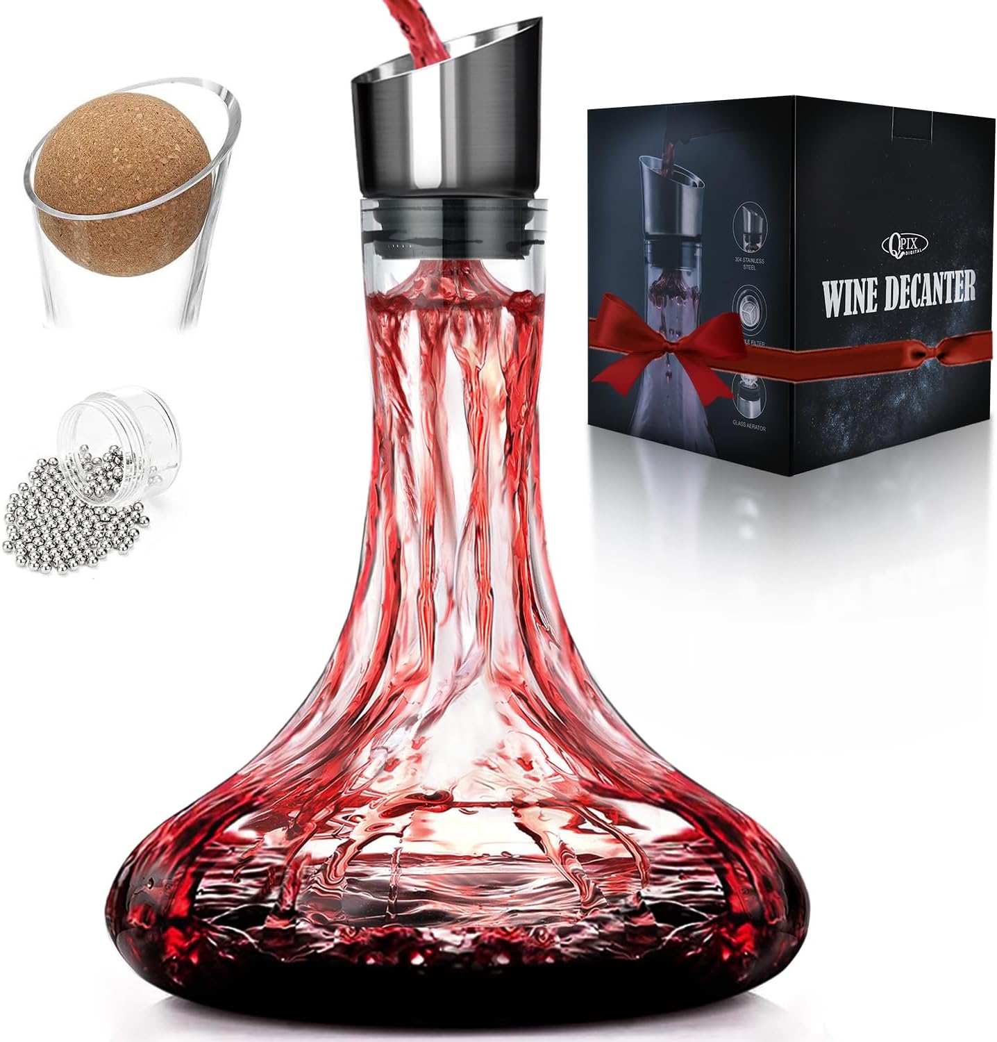 Cooko Wine Decanter, Builtin Bubbler Wine Pourer Wine